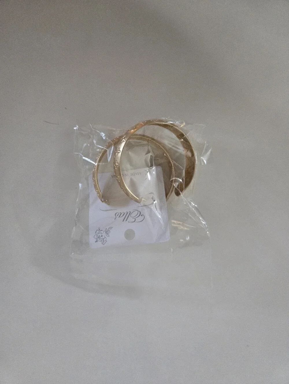 Ellas Gold Hoop Earrings With Design